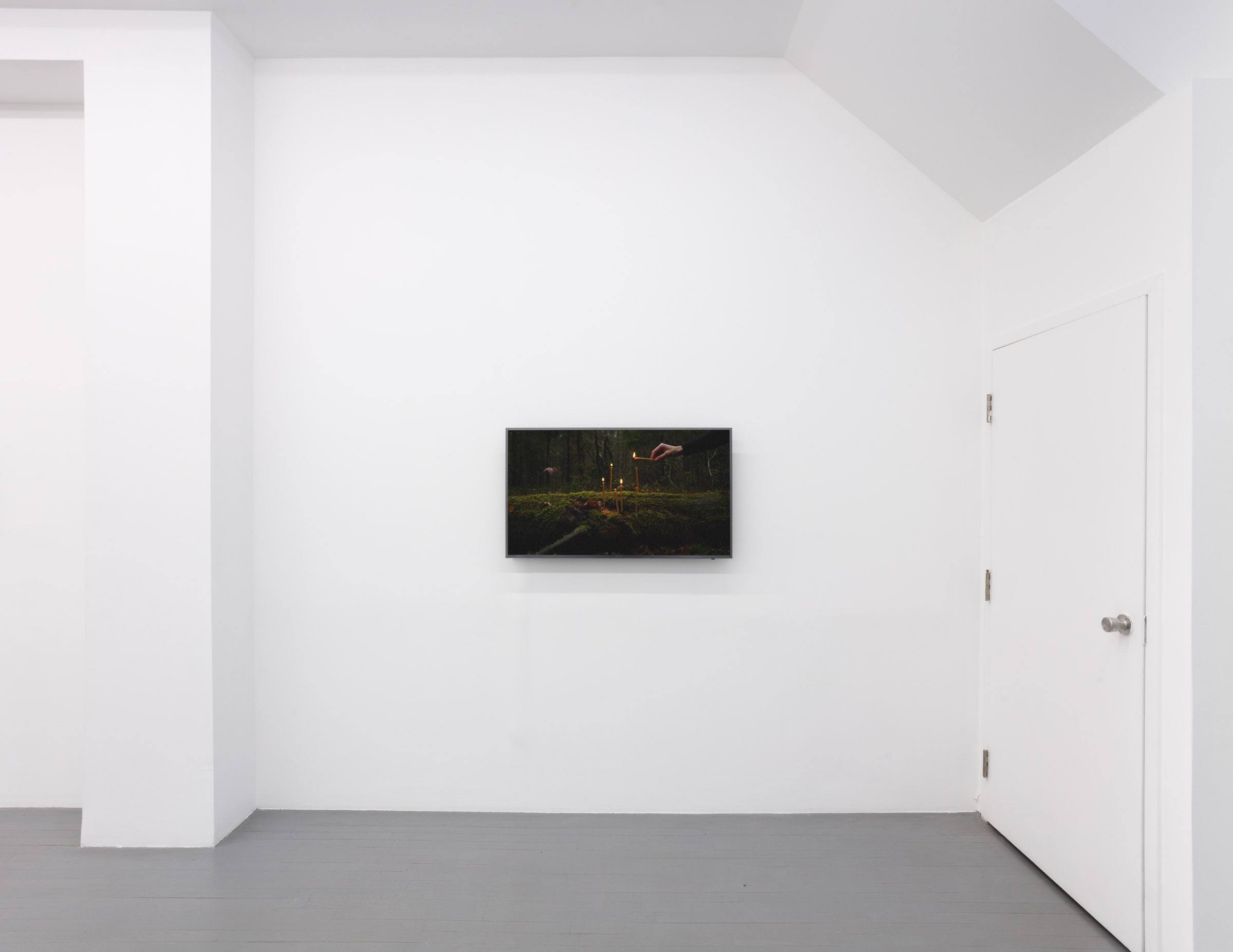 A Carpathian region Ukrainian dance costume is compressed beneath a sheet of glass.